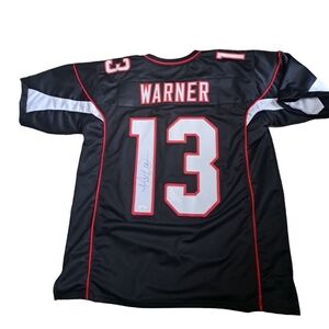 NFL KURT WARNER #13 autographed jersey Arizona cardinals BLUE  football XL